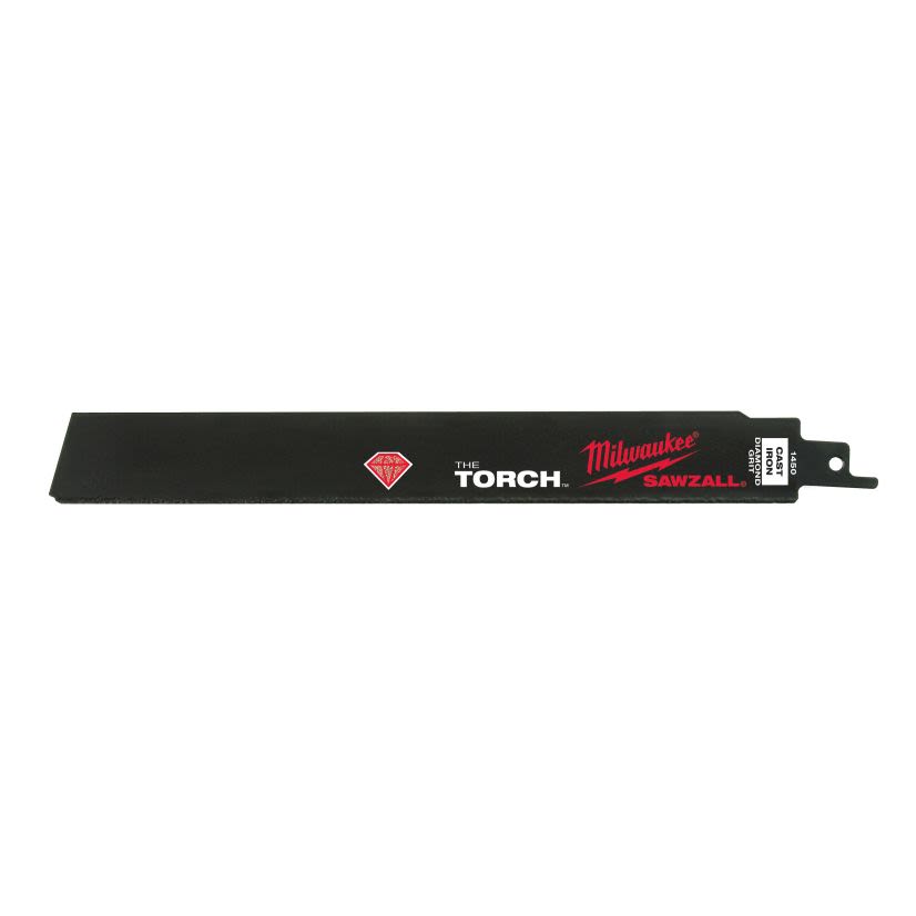 Milwaukee SAWZALL The Torch 48-00-1440 Straight Back Reciprocating Saw Blade, 6 in L x 1 in W, D6A Steel Body, Universal/Toothed Edge Tang